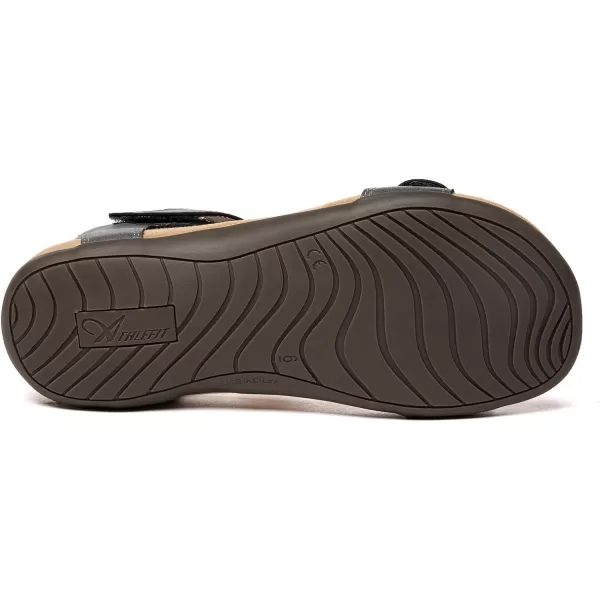 Athlefit Women's Orthopedic Arch Support Sandals Comfort Leather Beach Flat Sandals Dressy Summer