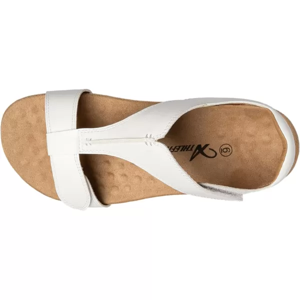 Athlefit Women's Orthopedic Arch Support Sandals Comfort Leather Beach Flat Sandals Dressy Summer