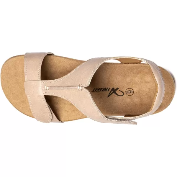 Athlefit Women's Orthopedic Arch Support Sandals Comfort Leather Beach Flat Sandals Dressy Summer