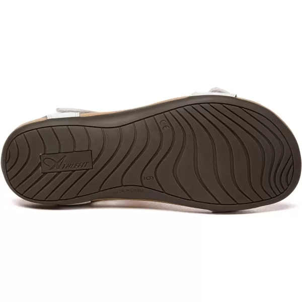 Athlefit Women's Orthopedic Arch Support Sandals Comfort Leather Beach Flat Sandals Dressy Summer