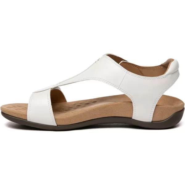 Athlefit Women's Orthopedic Arch Support Sandals Comfort Leather Beach Flat Sandals Dressy Summer