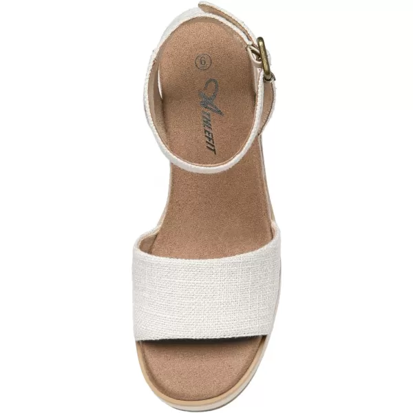 Athlefit Women's Platform Sandals Buckle Ankle Strap Open Toe Espadrille Wedge Sandals