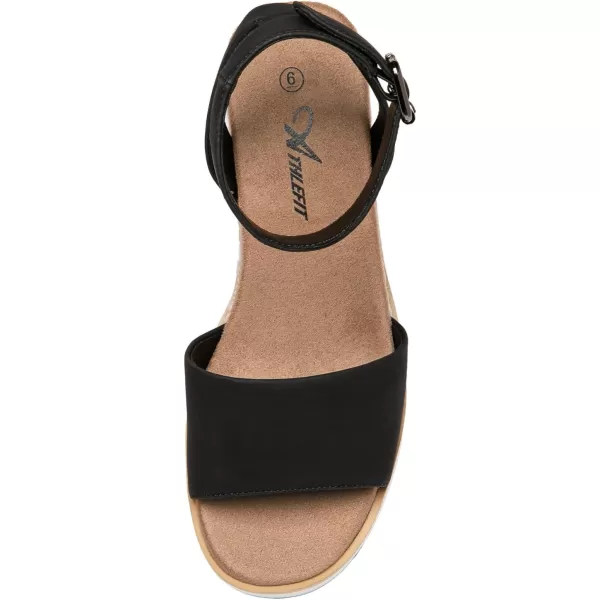 Athlefit Women's Platform Sandals Buckle Ankle Strap Open Toe Espadrille Wedge Sandals