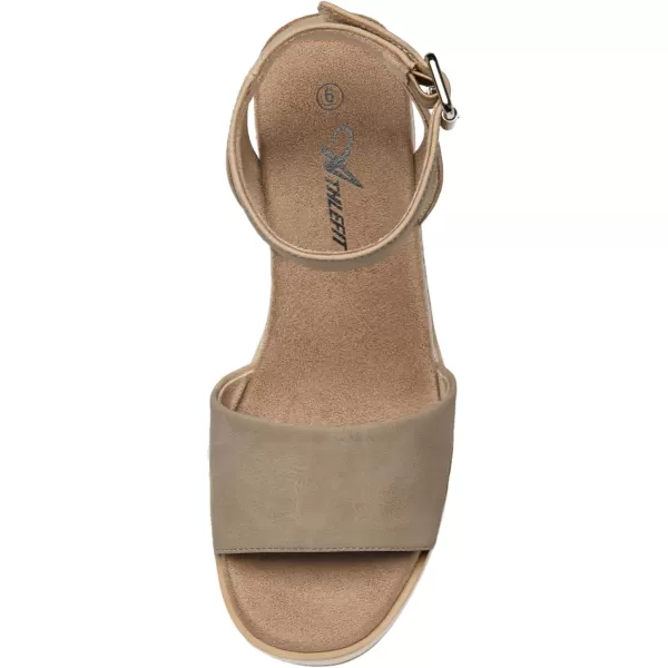 Athlefit Women's Platform Sandals Buckle Ankle Strap Open Toe Espadrille Wedge Sandals