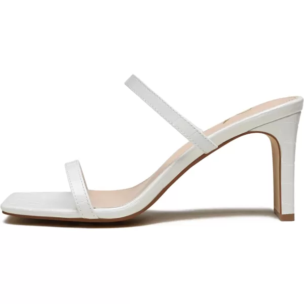 Athlefit Women's Square Open Toe Heeled Sandals Two Strap Slip On Backless Chunky Heels