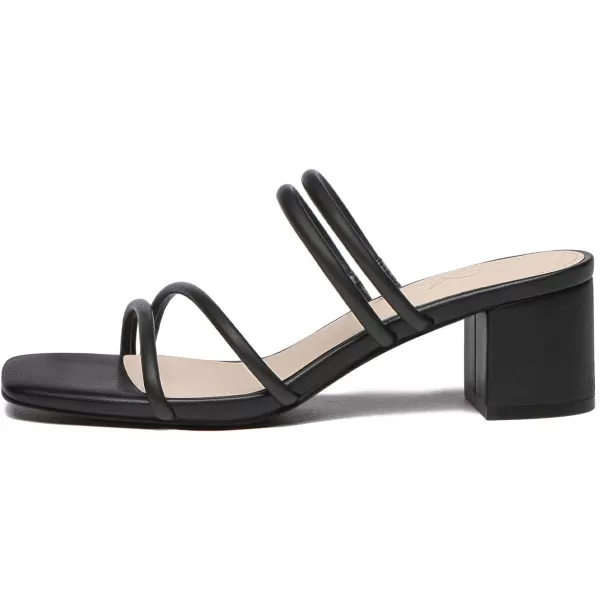 Athlefit Women's Strappy Block Chunky Heels Fashion Square Open Toe Slip On Heeled Sandals