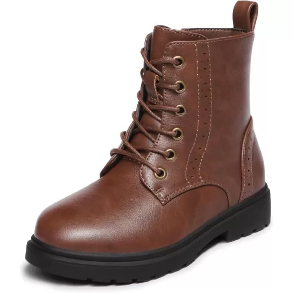 Athlefit Boys Girls Waterproof Combat Boots Lace Up Side Zipper Ankle Booties for Toddler/Little Kid/Big Kid
