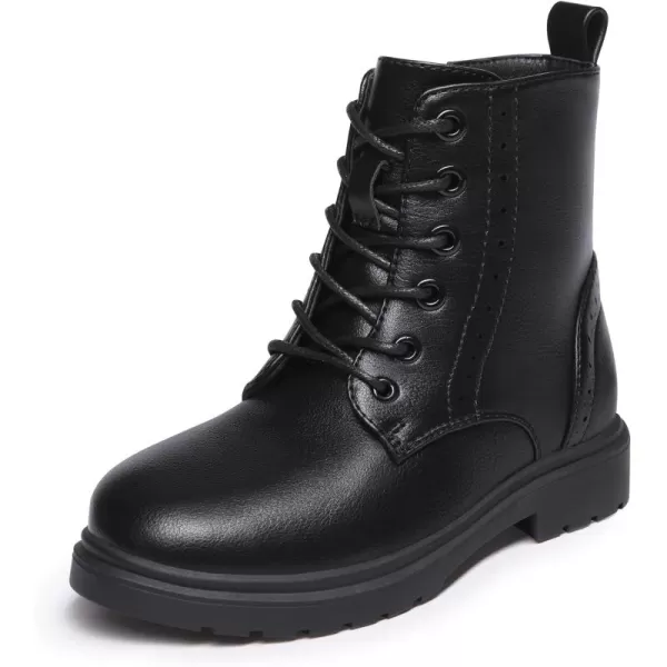 Athlefit Boys Girls Waterproof Combat Boots Lace Up Side Zipper Ankle Booties for Toddler/Little Kid/Big Kid