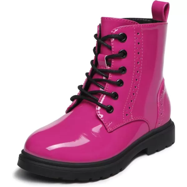 Athlefit Boys Girls Waterproof Combat Boots Lace Up Side Zipper Ankle Booties for Toddler/Little Kid/Big Kid