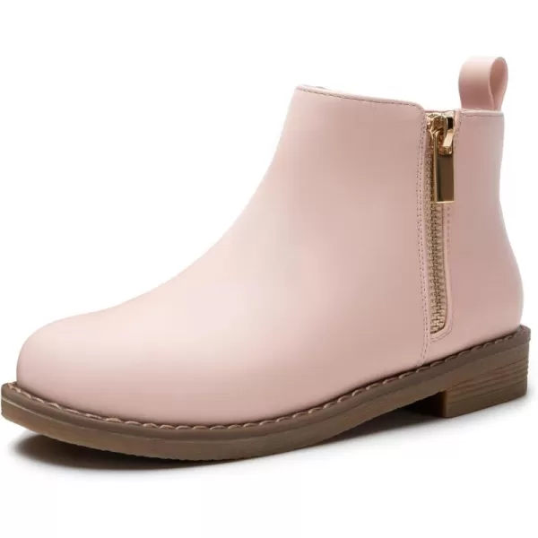 Athlefit Girls Ankle Boots Kids Side Zipper Low Heels Booties for Toddler Little Kid/Big Kid