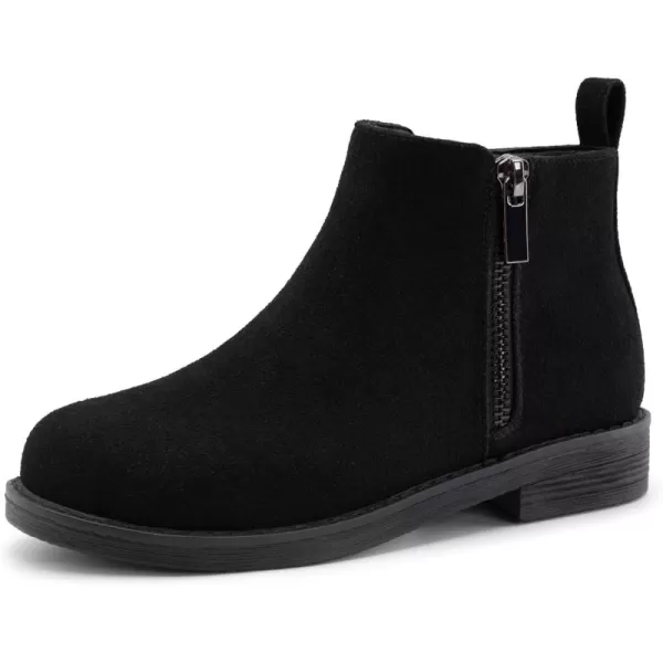 Athlefit Girls Ankle Boots Kids Side Zipper Low Heels Booties for Toddler Little Kid/Big Kid
