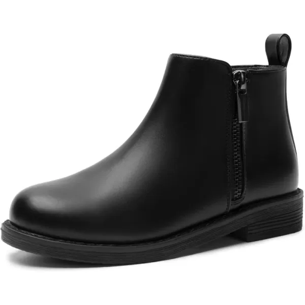 Athlefit Girls Ankle Boots Kids Side Zipper Low Heels Booties for Toddler Little Kid/Big Kid