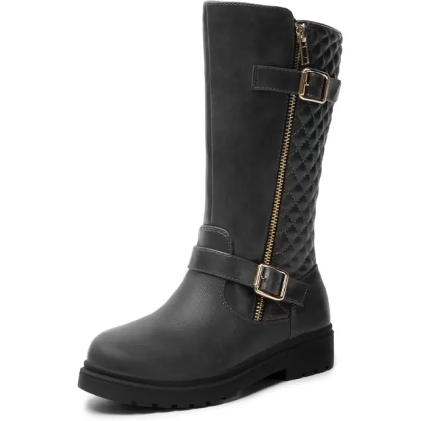 Athlefit Girls Riding Boots Fashion Buckle Side Zipper Knee High Boots for Toddler/Little Kid/Big Kid