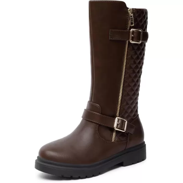 Athlefit Girls Riding Boots Fashion Buckle Side Zipper Knee High Boots for Toddler/Little Kid/Big Kid