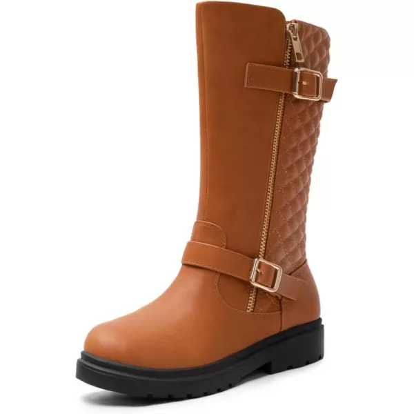 Athlefit Girls Riding Boots Fashion Buckle Side Zipper Knee High Boots for Toddler/Little Kid/Big Kid