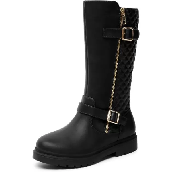 Athlefit Girls Riding Boots Fashion Buckle Side Zipper Knee High Boots for Toddler/Little Kid/Big Kid