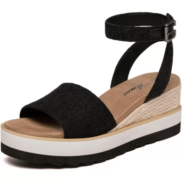 Athlefit Women's Platform Sandals Buckle Ankle Strap Open Toe Espadrille Wedge Sandals