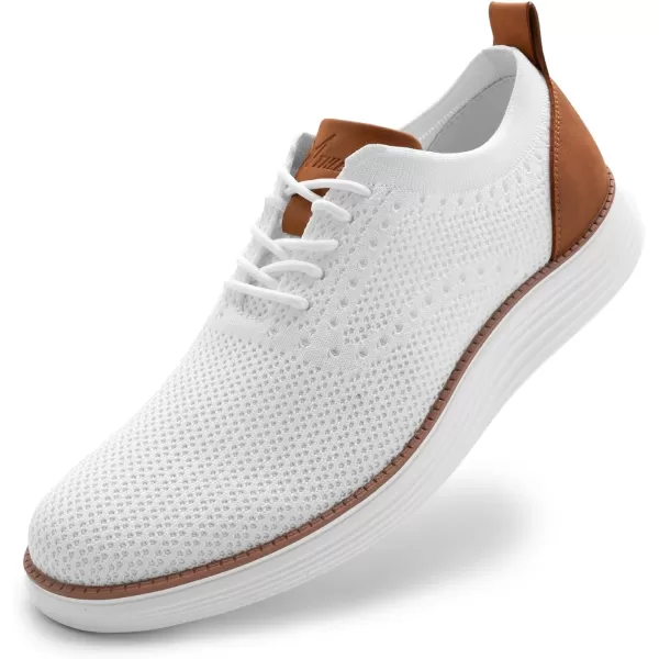 Athlefit Men's Fashion Dress Sneakers Mesh Breathable Oxfords Business Casual Walking Shoes