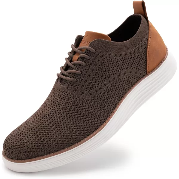Athlefit Men's Fashion Dress Sneakers Mesh Breathable Oxfords Business Casual Walking Shoes