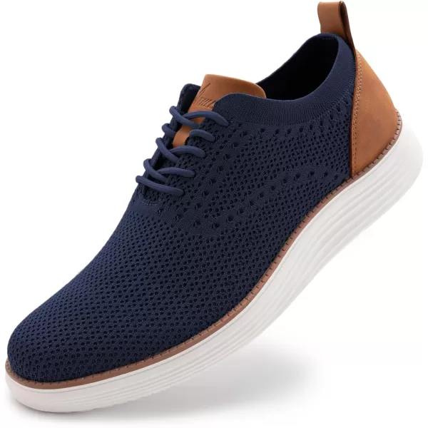Athlefit Men's Fashion Dress Sneakers Mesh Breathable Oxfords Business Casual Walking Shoes