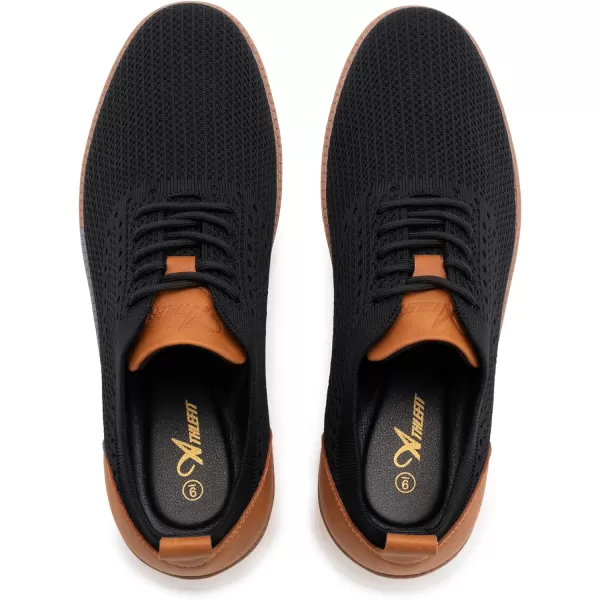 Athlefit Men's Fashion Dress Sneakers Mesh Breathable Oxfords Business Casual Walking Shoes