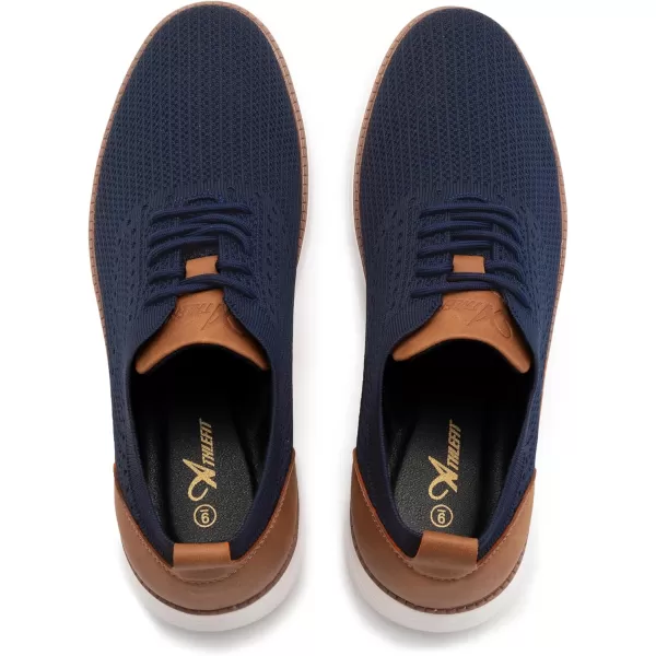 Athlefit Men's Fashion Dress Sneakers Mesh Breathable Oxfords Business Casual Walking Shoes