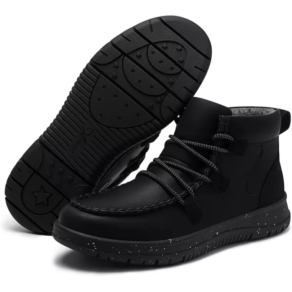 imageAthlefit Womens Lace Up Ankle Boots Casual Comfortable Lightweight Walking Flat Ankle Booties Boat ShoesBlack