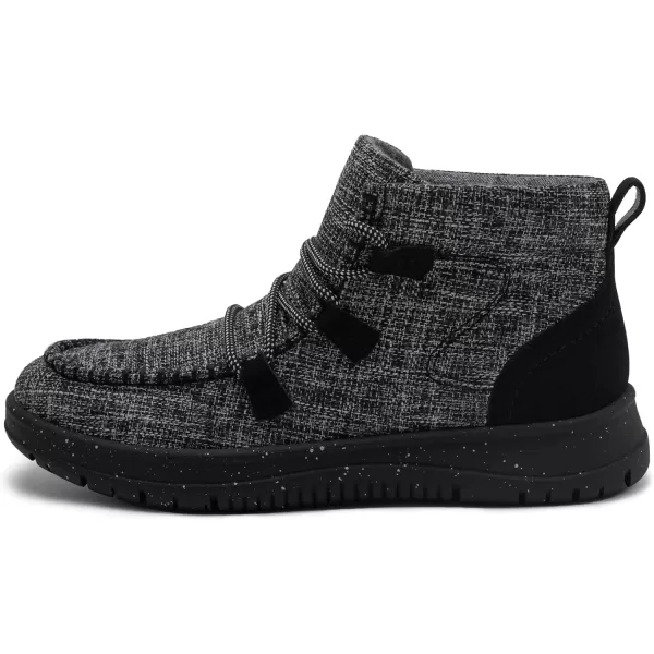 imageAthlefit Womens Lace Up Ankle Boots Casual Comfortable Lightweight Walking Flat Ankle Booties Boat ShoesFold Black