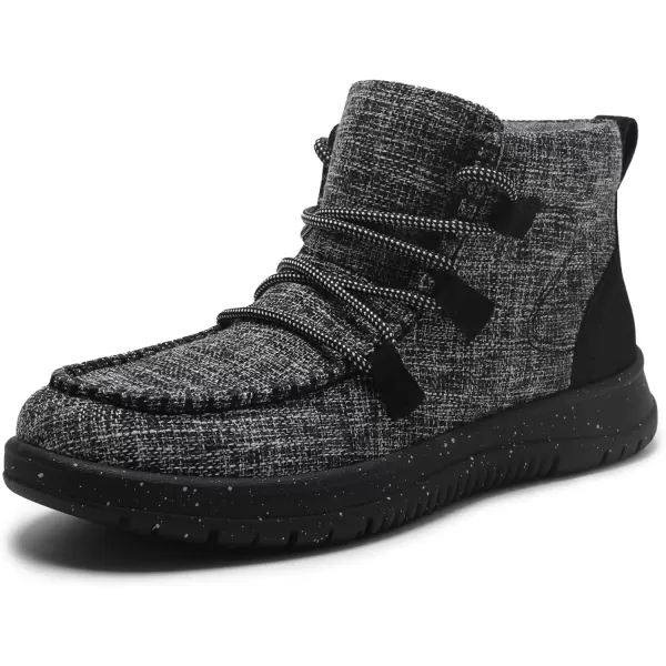 imageAthlefit Womens Lace Up Ankle Boots Casual Comfortable Lightweight Walking Flat Ankle Booties Boat ShoesFold Black