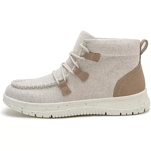 imageAthlefit Womens Lace Up Ankle Boots Casual Comfortable Lightweight Walking Flat Ankle Booties Boat ShoesLight Grey