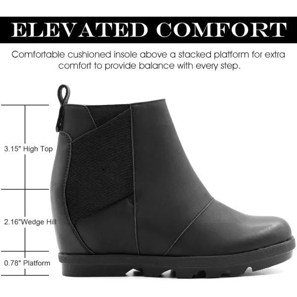 imageAthlefit Womens Wedge Boots Comfortable Ankle Wedge Booties032black
