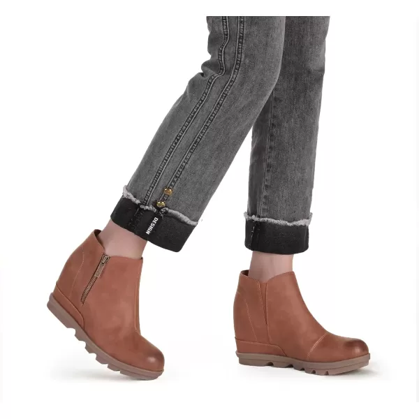 imageAthlefit Womens Wedge Boots Comfortable Ankle Wedge Booties03brown