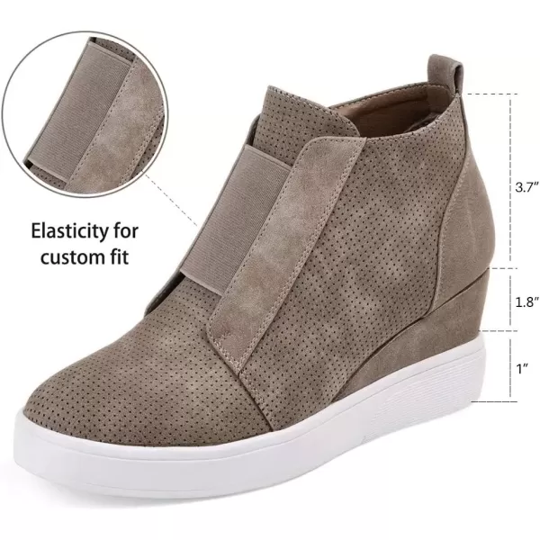 imageAthlefit Womens Wedge Sneakers Hidden Heel Platform Wedge Booties Hidden Wedgie Sneakers01taupe
