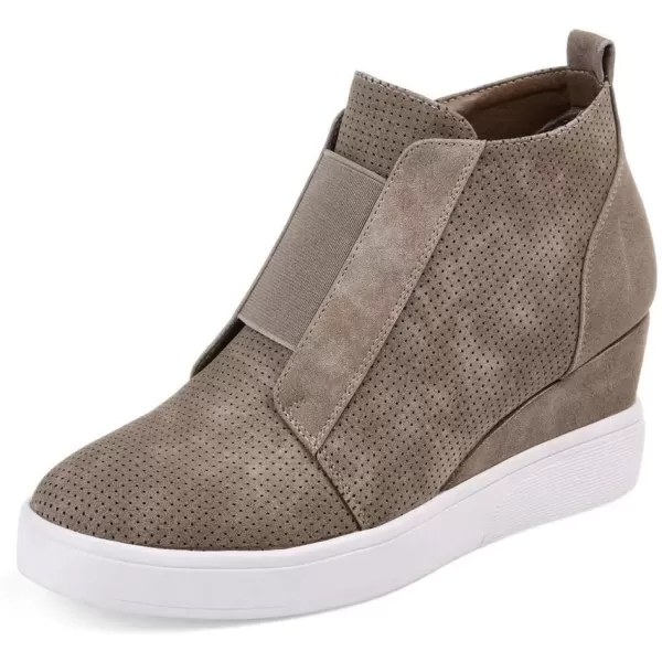 imageAthlefit Womens Wedge Sneakers Hidden Heel Platform Wedge Booties Hidden Wedgie Sneakers01taupe