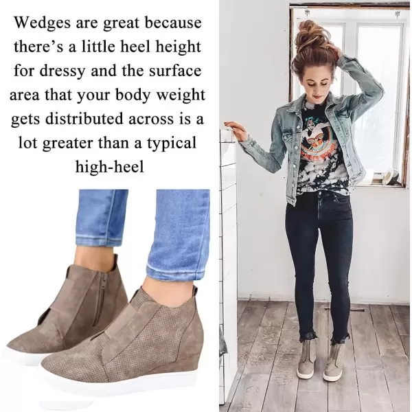 imageAthlefit Womens Wedge Sneakers Hidden Heel Platform Wedge Booties Hidden Wedgie Sneakers01taupe