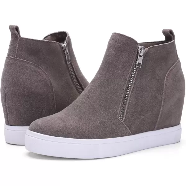 imageAthlefit Womens Wedge Sneakers Hidden Heel Platform Wedge Booties Hidden Wedgie Sneakers03brown