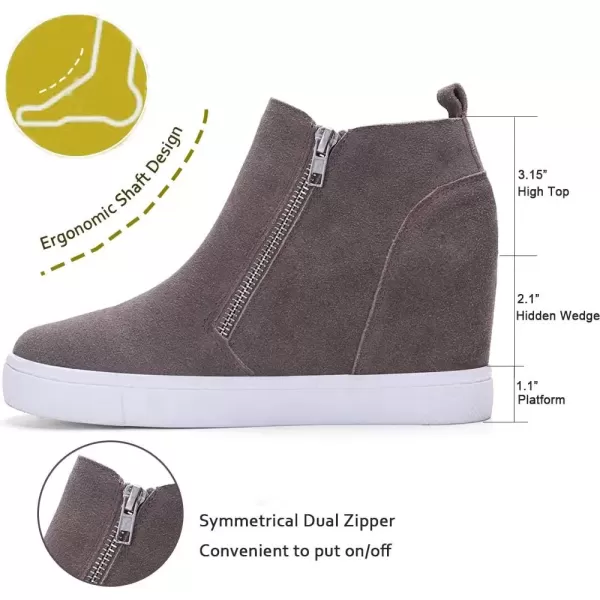 imageAthlefit Womens Wedge Sneakers Hidden Heel Platform Wedge Booties Hidden Wedgie Sneakers03brown