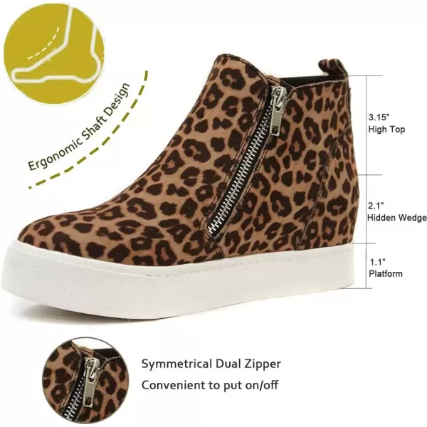 imageAthlefit Womens Wedge Sneakers Hidden Heel Platform Wedge Booties Hidden Wedgie Sneakers03leopard
