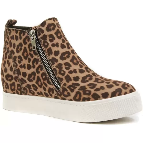imageAthlefit Womens Wedge Sneakers Hidden Heel Platform Wedge Booties Hidden Wedgie Sneakers03leopard