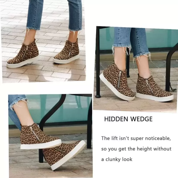 imageAthlefit Womens Wedge Sneakers Hidden Heel Platform Wedge Booties Hidden Wedgie Sneakers03leopard