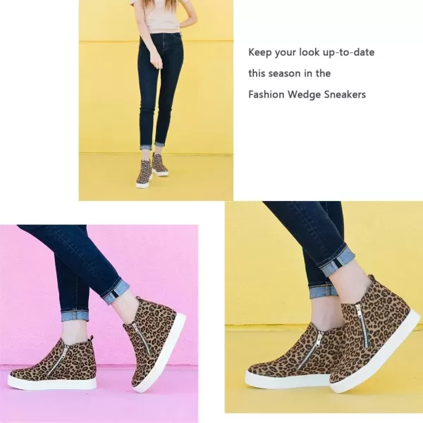 imageAthlefit Womens Wedge Sneakers Hidden Heel Platform Wedge Booties Hidden Wedgie Sneakers03leopard