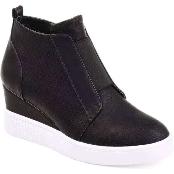 imageAthlefit Womens Wedge Sneakers Hidden Heel Platform Wedge Booties Hidden Wedgie SneakersNewblack