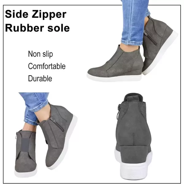 imageAthlefit Womens Wedge Sneakers Hidden Heel Platform Wedge Booties Hidden Wedgie SneakersNewgrey