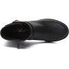 imageAthlefit Womens Ankle Boots Chunky Low Heel Fashion Round Toe Side Zipper Buckle BootiesBlack