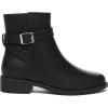 imageAthlefit Womens Ankle Boots Chunky Low Heel Fashion Round Toe Side Zipper Buckle BootiesBlack