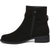 imageAthlefit Womens Ankle Boots Chunky Low Heel Fashion Round Toe Side Zipper Buckle BootiesBlack Suede