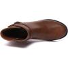 imageAthlefit Womens Ankle Boots Chunky Low Heel Fashion Round Toe Side Zipper Buckle BootiesBrown