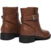 imageAthlefit Womens Ankle Boots Chunky Low Heel Fashion Round Toe Side Zipper Buckle BootiesBrown