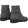 imageAthlefit Womens Ankle Boots Chunky Low Heel Fashion Round Toe Side Zipper Buckle BootiesGrey