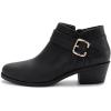 imageAthlefit Womens Chunky Low Heel Ankle Boots Classic Pointed Toe Side Zipper BootiesBlack